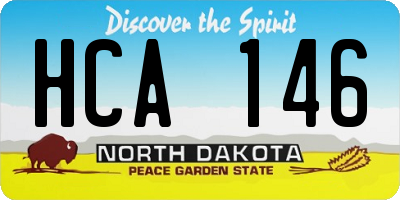 ND license plate HCA146