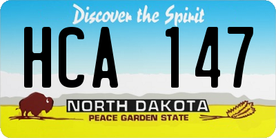 ND license plate HCA147