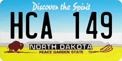 ND license plate HCA149