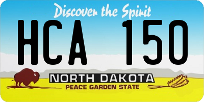 ND license plate HCA150