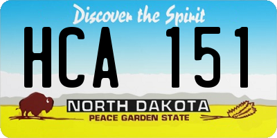 ND license plate HCA151