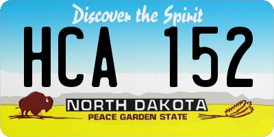 ND license plate HCA152