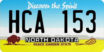 ND license plate HCA153