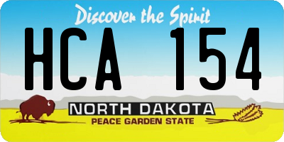 ND license plate HCA154