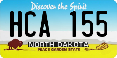 ND license plate HCA155