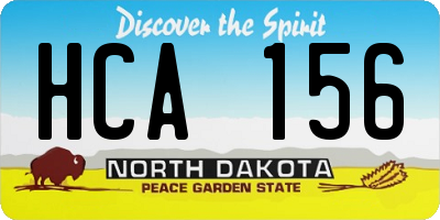 ND license plate HCA156