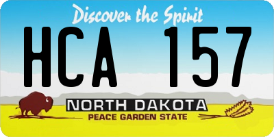 ND license plate HCA157