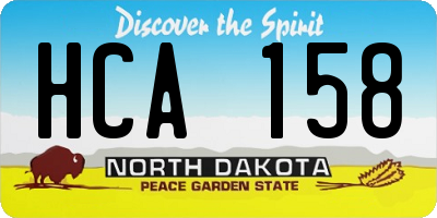 ND license plate HCA158