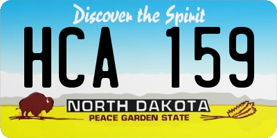 ND license plate HCA159