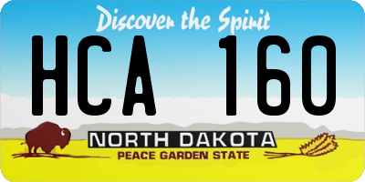 ND license plate HCA160