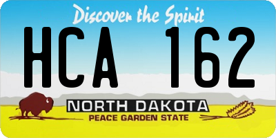 ND license plate HCA162