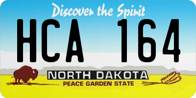 ND license plate HCA164