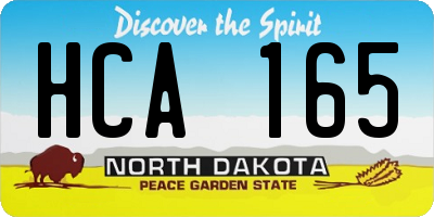 ND license plate HCA165