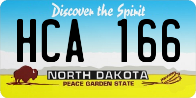 ND license plate HCA166