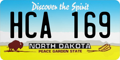 ND license plate HCA169