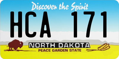 ND license plate HCA171