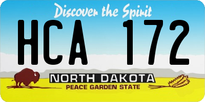 ND license plate HCA172