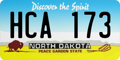 ND license plate HCA173