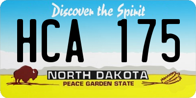 ND license plate HCA175