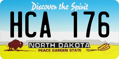 ND license plate HCA176