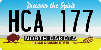 ND license plate HCA177