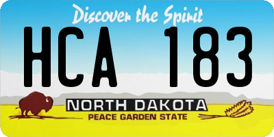 ND license plate HCA183