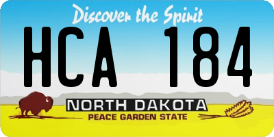 ND license plate HCA184