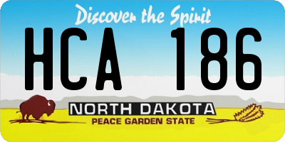 ND license plate HCA186