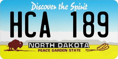 ND license plate HCA189