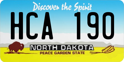 ND license plate HCA190