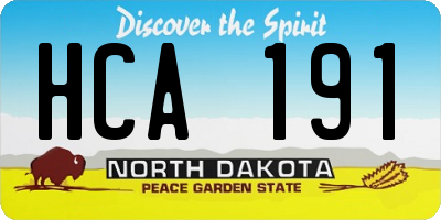 ND license plate HCA191