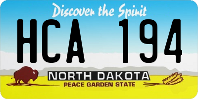 ND license plate HCA194