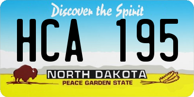 ND license plate HCA195