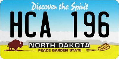 ND license plate HCA196