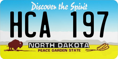 ND license plate HCA197