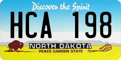 ND license plate HCA198