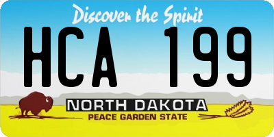 ND license plate HCA199