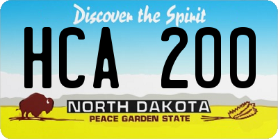 ND license plate HCA200