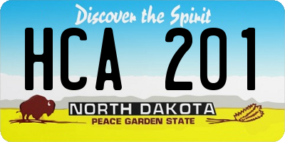 ND license plate HCA201