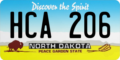 ND license plate HCA206