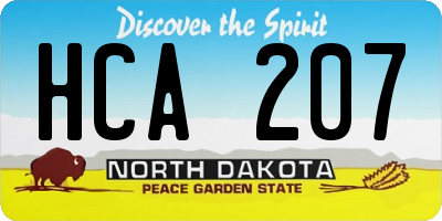 ND license plate HCA207