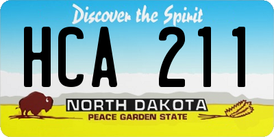 ND license plate HCA211