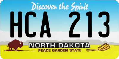 ND license plate HCA213