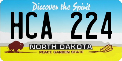 ND license plate HCA224