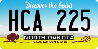 ND license plate HCA225