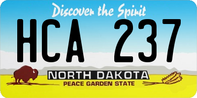 ND license plate HCA237