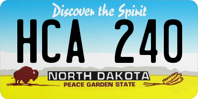 ND license plate HCA240