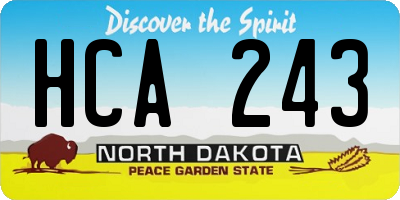 ND license plate HCA243