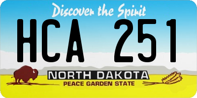 ND license plate HCA251