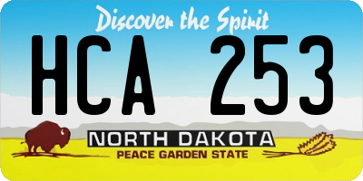 ND license plate HCA253